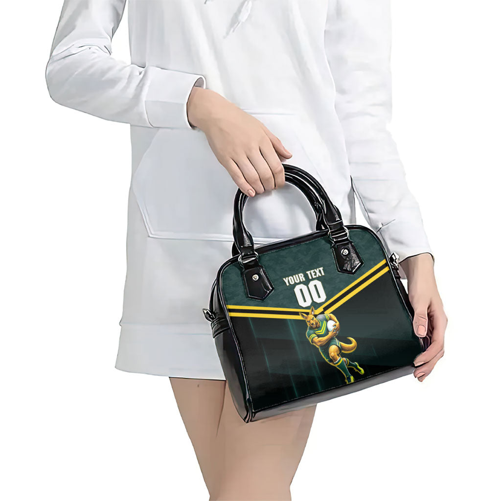 Personalised Kangaroos Rugby Shoulder Handbag Australia Rugby Mascot Green Gold Sport