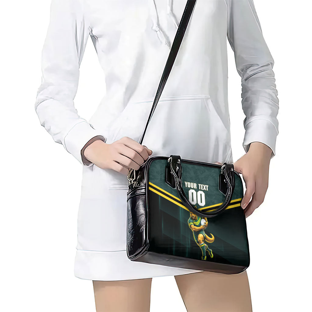 Personalised Kangaroos Rugby Shoulder Handbag Australia Rugby Mascot Green Gold Sport