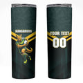 Personalised Kangaroos Rugby Skinny Tumbler Australia Rugby Mascot Green Gold Sport