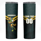 Personalised Kangaroos Rugby Skinny Tumbler Australia Rugby Mascot Green Gold Sport