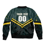 Personalised Kangaroos Rugby Sleeve Zip Bomber Jacket Australia Rugby Mascot Green Gold Sport