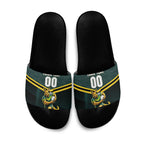 Personalised Kangaroos Rugby Slide Sandals Australia Rugby Mascot Green Gold Sport