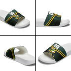 Personalised Kangaroos Rugby Slide Sandals Australia Rugby Mascot Green Gold Sport