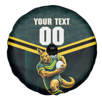 Personalised Kangaroos Rugby Spare Tire Cover Australia Rugby Mascot Green Gold Sport