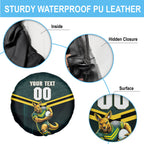 Personalised Kangaroos Rugby Spare Tire Cover Australia Rugby Mascot Green Gold Sport