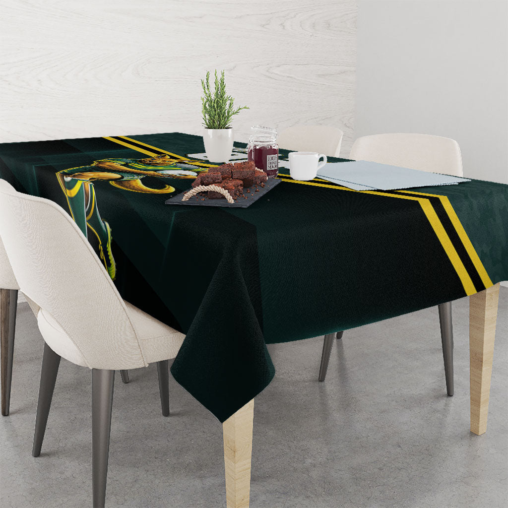 Personalised Kangaroos Rugby Tablecloth Australia Rugby Mascot Green Gold Sport
