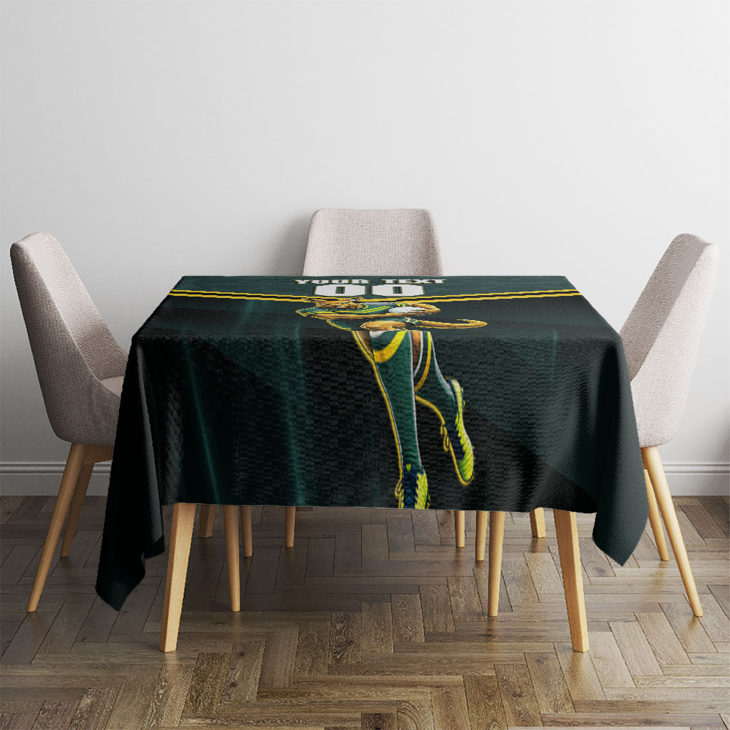 Personalised Kangaroos Rugby Tablecloth Australia Rugby Mascot Green Gold Sport