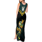 Personalised Kangaroos Rugby Tank Maxi Dress Australia Rugby Mascot Green Gold Sport