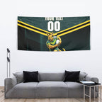 Personalised Kangaroos Rugby Tapestry Australia Rugby Mascot Green Gold Sport