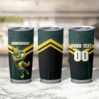 Personalised Kangaroos Rugby Tumbler Cup Australia Rugby Mascot Green Gold Sport