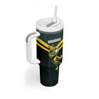 Personalised Kangaroos Rugby Tumbler With Handle Australia Rugby Mascot Green Gold Sport