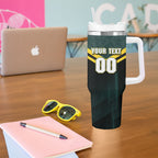Personalised Kangaroos Rugby Tumbler With Handle Australia Rugby Mascot Green Gold Sport