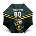 Personalised Kangaroos Rugby Umbrella Australia Rugby Mascot Green Gold Sport