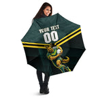 Personalised Kangaroos Rugby Umbrella Australia Rugby Mascot Green Gold Sport