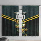 Personalised Kangaroos Rugby Window Curtain Australia Rugby Mascot Green Gold Sport
