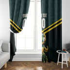 Personalised Kangaroos Rugby Window Curtain Australia Rugby Mascot Green Gold Sport