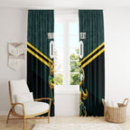 Personalised Kangaroos Rugby Window Curtain Australia Rugby Mascot Green Gold Sport