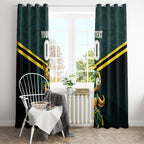 Personalised Kangaroos Rugby Window Curtain Australia Rugby Mascot Green Gold Sport
