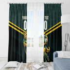 Personalised Kangaroos Rugby Window Curtain Australia Rugby Mascot Green Gold Sport