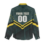 Personalised Kangaroos Rugby Women Casual Shirt Australia Rugby Mascot Green Gold Sport