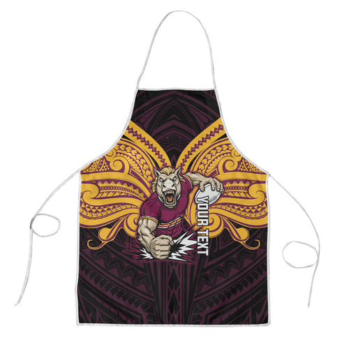 Custom Brisbane Broncos Apron Horse Warrior Polynesia Islander Rugby Mascot