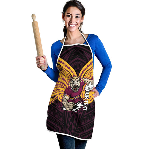 Custom Brisbane Broncos Apron Horse Warrior Polynesia Islander Rugby Mascot