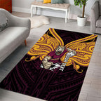 Custom Brisbane Broncos Area Rug Horse Warrior Polynesia Islander Rugby Mascot