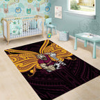 Custom Brisbane Broncos Area Rug Horse Warrior Polynesia Islander Rugby Mascot