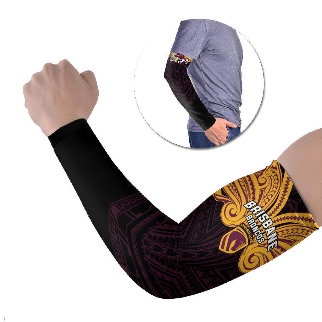 Custom Brisbane Broncos Arm Sleeves Horse Warrior Polynesia Islander Rugby Mascot