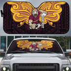 Custom Brisbane Broncos Auto Sun Shade Horse Warrior Polynesia Islander Rugby Mascot