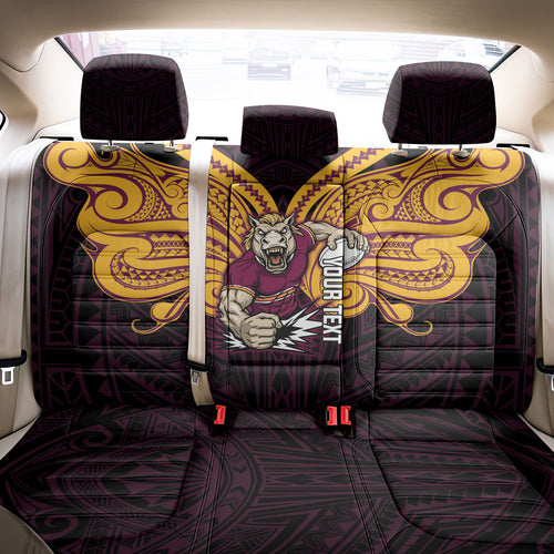 Custom Brisbane Broncos Back Car Seat Cover Horse Warrior Polynesia Islander Rugby Mascot