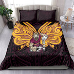 Custom Brisbane Broncos Bedding Set Horse Warrior Polynesia Islander Rugby Mascot