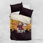 Custom Brisbane Broncos Bedding Set Horse Warrior Polynesia Islander Rugby Mascot