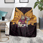 Custom Brisbane Broncos Blanket Horse Warrior Polynesia Islander Rugby Mascot