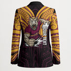 Custom Brisbane Broncos Blazer Horse Warrior Polynesia Islander Rugby Mascot