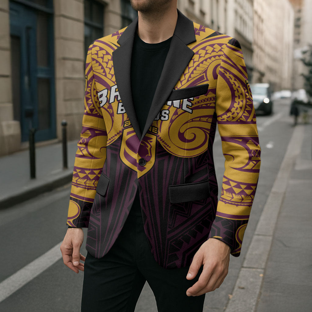Custom Brisbane Broncos Blazer Horse Warrior Polynesia Islander Rugby Mascot