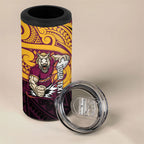 Custom Brisbane Broncos 4 in 1 Can Cooler Tumbler Horse Warrior Polynesia Islander Rugby Mascot
