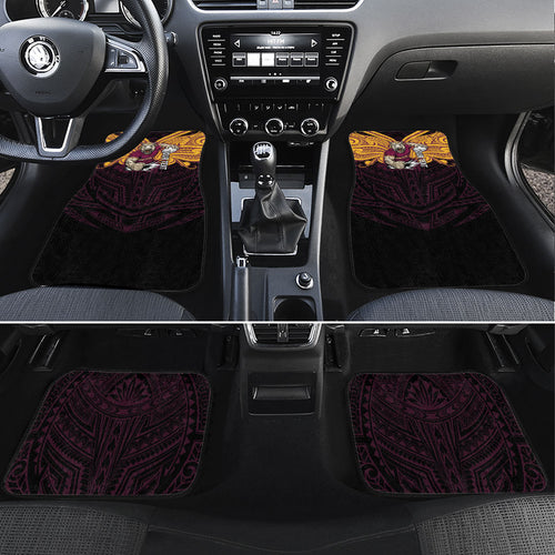 Custom Brisbane Broncos Car Mats Horse Warrior Polynesia Islander Rugby Mascot
