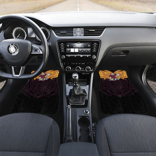 Custom Brisbane Broncos Car Mats Horse Warrior Polynesia Islander Rugby Mascot