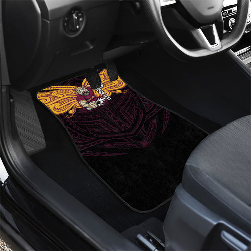 Custom Brisbane Broncos Car Mats Horse Warrior Polynesia Islander Rugby Mascot