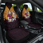 Custom Brisbane Broncos Car Seat Cover Horse Warrior Polynesia Islander Rugby Mascot