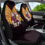 Custom Brisbane Broncos Car Seat Cover Horse Warrior Polynesia Islander Rugby Mascot