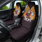 Custom Brisbane Broncos Car Seat Cover Horse Warrior Polynesia Islander Rugby Mascot