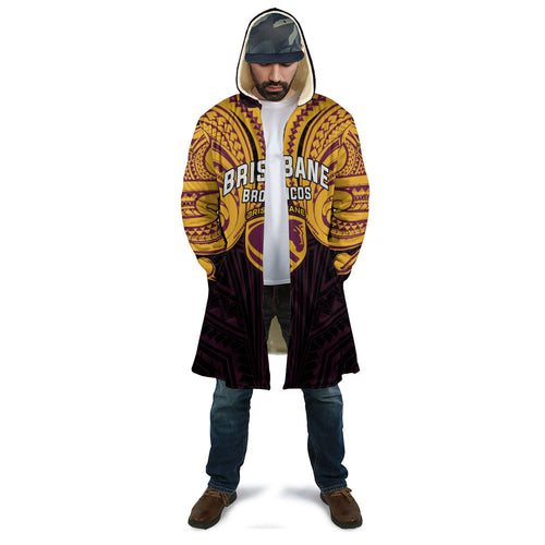 Custom Brisbane Broncos Cloak Horse Warrior Polynesia Islander Rugby Mascot