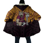Custom Brisbane Broncos Cloak Horse Warrior Polynesia Islander Rugby Mascot