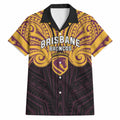 Custom Brisbane Broncos Hawaiian Shirt Horse Warrior Polynesia Islander Rugby Mascot