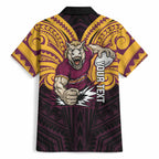 Custom Brisbane Broncos Hawaiian Shirt Horse Warrior Polynesia Islander Rugby Mascot