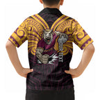 Custom Brisbane Broncos Hawaiian Shirt Horse Warrior Polynesia Islander Rugby Mascot