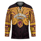 Custom Brisbane Broncos Hockey Jersey Horse Warrior Polynesia Islander Rugby Mascot