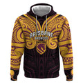 Custom Brisbane Broncos Hoodie Horse Warrior Polynesia Islander Rugby Mascot